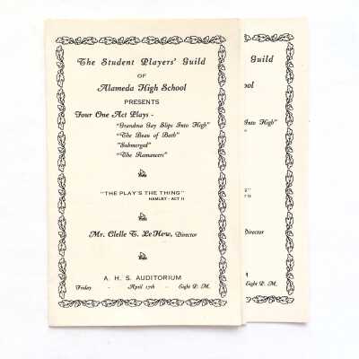 Program performance, Student Players' Guild of Alameda High School, 1931