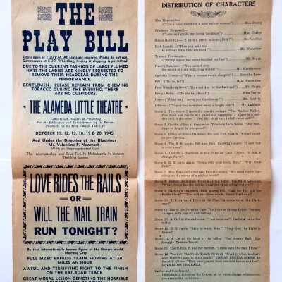 Playbill for Little Theatre play directed by Valentine P. Newmark, 1945