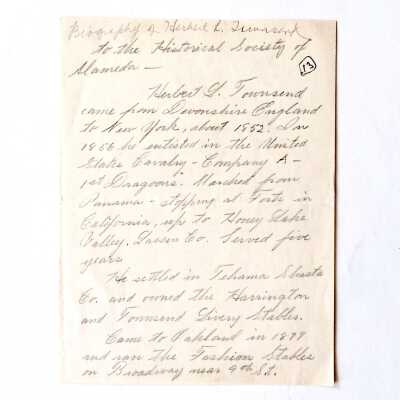 Biographical sketch of Herbert L. Townsend, prior to 1971