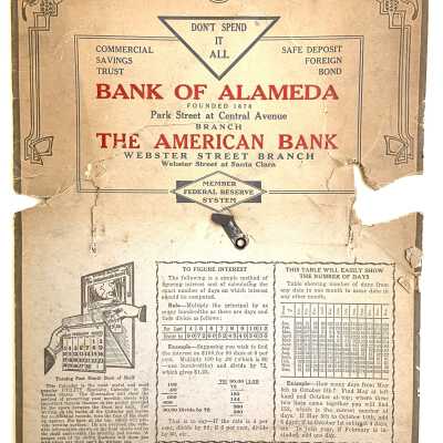 Calendars issued by the Bank of Alameda, 1925, 1926, 1927