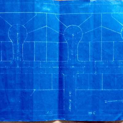 Blueprint for Tract No. 571 with alternative street plans, prior 1940s