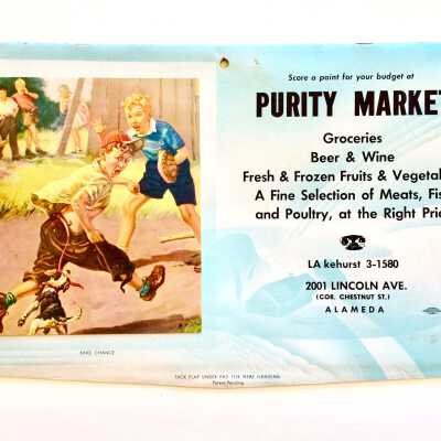 Calendar / recipe book advertising the Purity Market, prior 1965