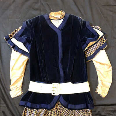 Child's Blue Velvet Dress, Jacket and Belt from Paris, 1907