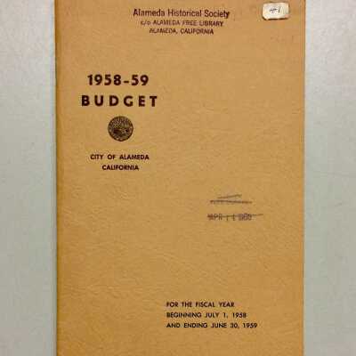 Alameda City budget for fiscal year 1958-1959