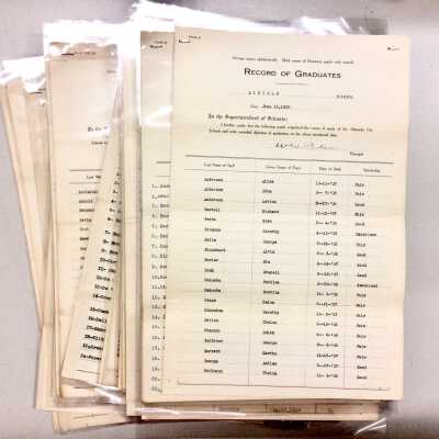 Record of Graduates, Haight, Lincoln, Porter, Washington schools, 1921-1927