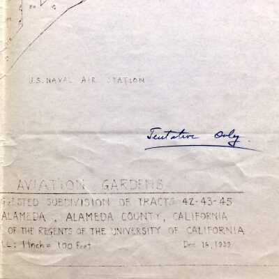 Proposed subdivision tract map 'Aviation Gardens', 1939