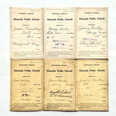 Haight School report cards of Jessie Hartley, 1922-1925