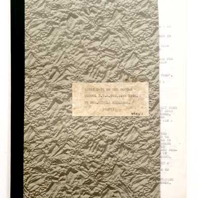 Typed Report about the Porter School PTA, by Myrtle Richards, 1956