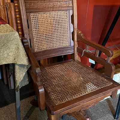 Joe Quintero's Rug weaving Eastlake Swivel Desk Chair, 1880s