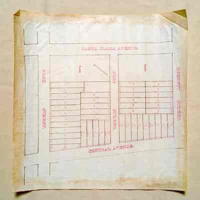 Subdivision Map Santa Clara / Central / Park / Everett, c. 1870s-1880s