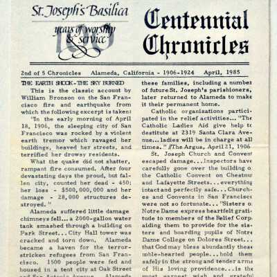 'Centennial Chronicles' about 100th anniversary of Saint Joseph, 1985