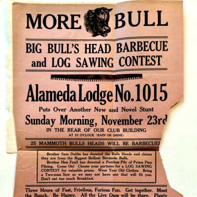 Advertising Announcement Elks Lodge Barbecue, 1919