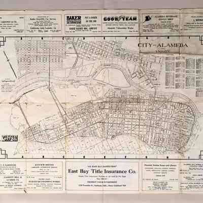 Folding Map of Alameda, by Western Map Co., c. 1927-1928