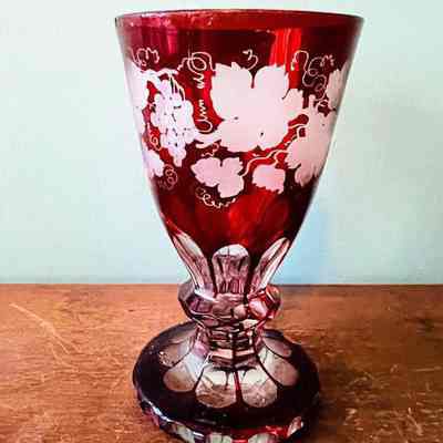 Bohemian style ruby glass goblet of the McDonell family, 1860s or 1870s