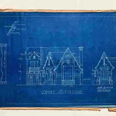 Blueprints of a tudor-style residence, early 1930s