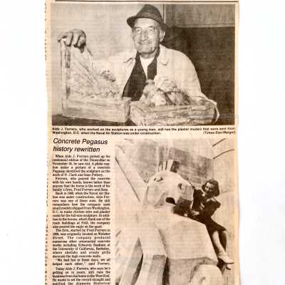 Clipping about Aldo J. Ferrerro, concrete contractor, 1984