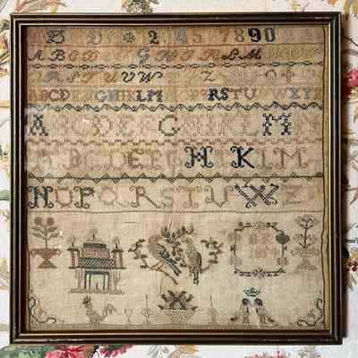 Sampler created by Bertha Kroppe of 1509 Encinal Ave, 1854