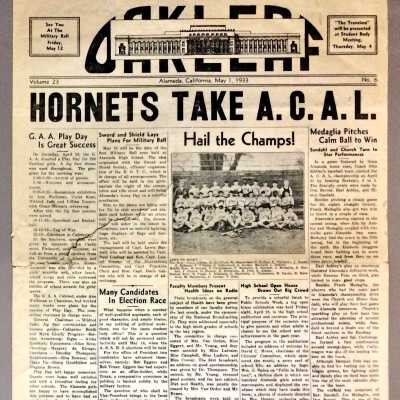 Alameda High School newspaper 'The Oak Leaf', May 1, 1933