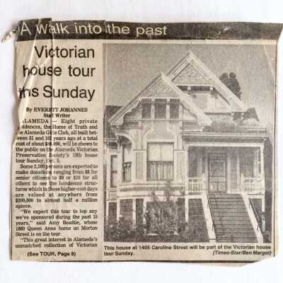 Clipping 'Victorian House Tour This Sunday', c. 1980s