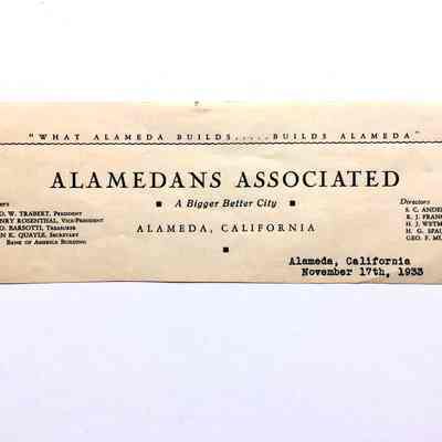 Stationery Letterhead of 'Alamedans Associated', 1933.