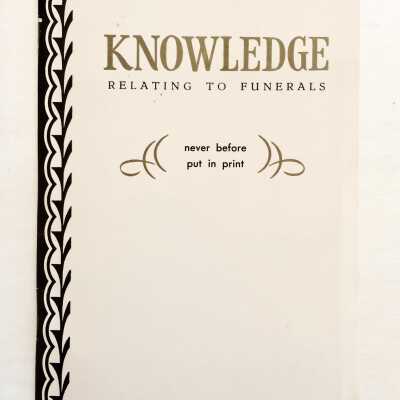 'Knowledge' booklet issued by Fowler-Anderson Mortuary, prior to 1999