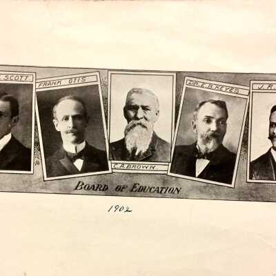 Photolithographic portraits of Board of Education in 1902