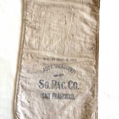 So. Pac. Co. Commuter Fares Money bag serial 5-12-27-2000-S-4051, before 1939