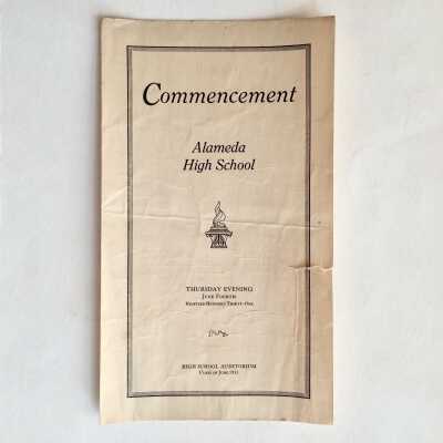Program Alameda High School Commencement Class of June 1931