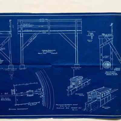 Blueprints for an unrealized recreation wharf, 1914