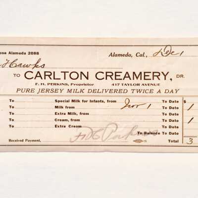 Receipt and bill Carlton Creamery, 1915