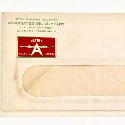 Envelope from Associated Oil Co., Webster Street, 1934