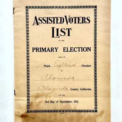 Assisted Voters list Primary Election, 1912.