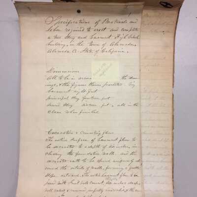 Specifications First Haight School, 1875