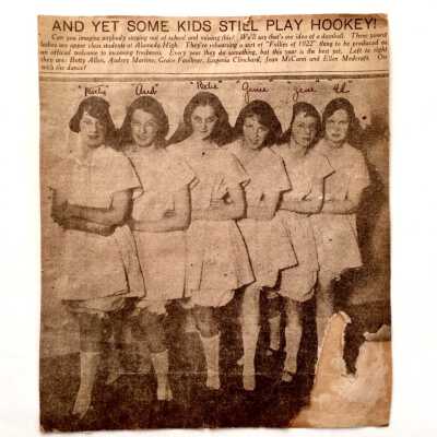 Newspaper clipping of performance Follies, Alameda High School, 1922