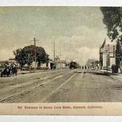 Postcard Entrance to Sunny Cove Baths, early 1900s