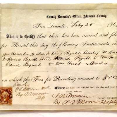 Receipt for fee payment for Wm. Horst, 1868