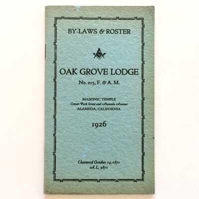 By-laws and Roster of Oak Grove Lodge No. 215, Masons, 1926