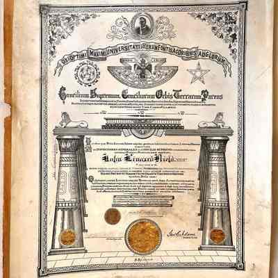 Fraternal certificate of John Lingard Nield, 1901