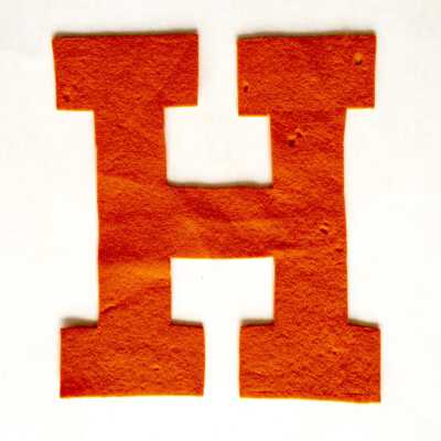 Felt Haight School Emblem letter awarded to Herdis Bentson McFarland, prior 2005