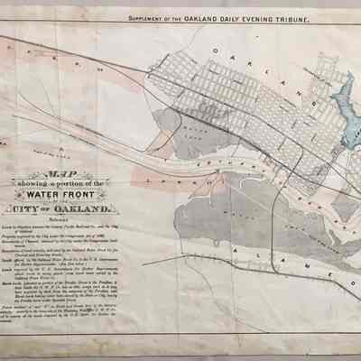 Map 'Waterfront of the City of Oakland', Oakland Tribune, after 1868