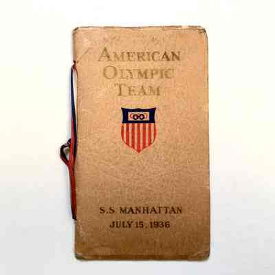 Booklet 'American Olympic Team' issued by Unites States Lines for S.S. Manhattan, 1936