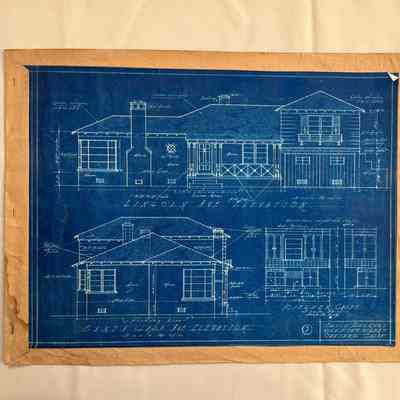 Blueprints of 200 Santa Clara by Bruce Barnard, Oakland, c. 1940s