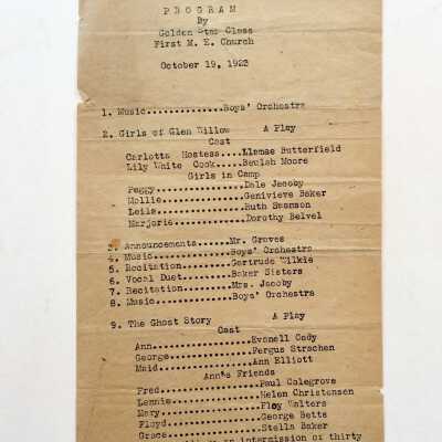 Event Program, First Methodist Church, 1923