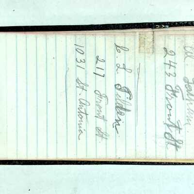 Notebook with names and addresses used by Otto Rittler, 1918