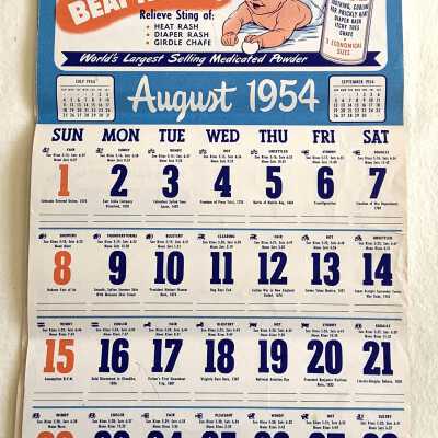 Advertising Calendar for the Alameda Drug Company, 1954