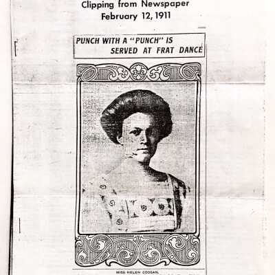 Clipping about a Fraternity dance at the Adelphian Hall, 1911