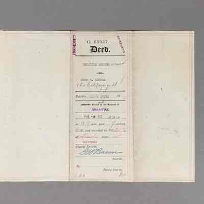 Deed for property corner Court and Van Buren, 1912