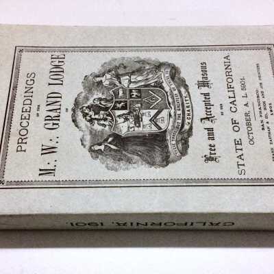 Proceedings book of the M. W. Grand Lodge, from the AHS Cornerstone Box, 1902