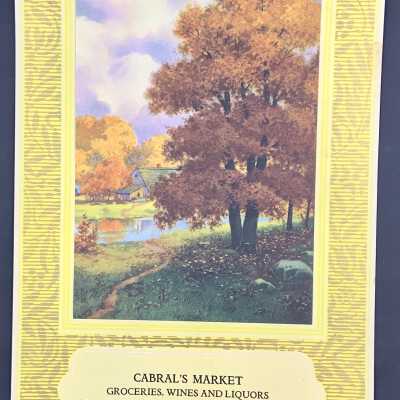 Wall calendar promoting Cabral's Market, 1937