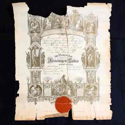 Baptismal certificate of Emma Catharina Haera, 1879